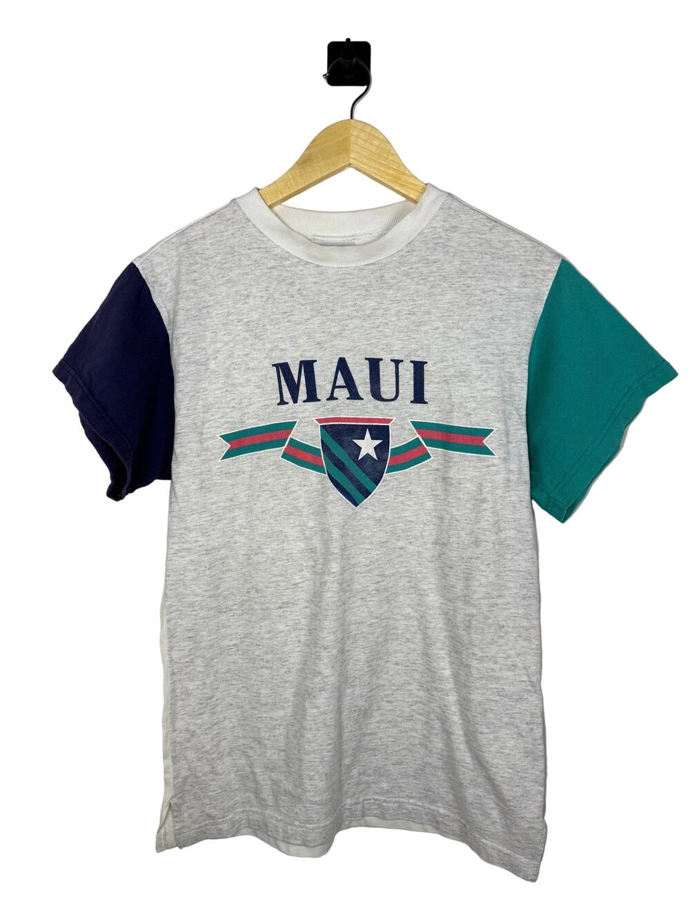 Vintage Maui Hawaii Tee Gear For Sports Made in USA 90s Colorblock Small